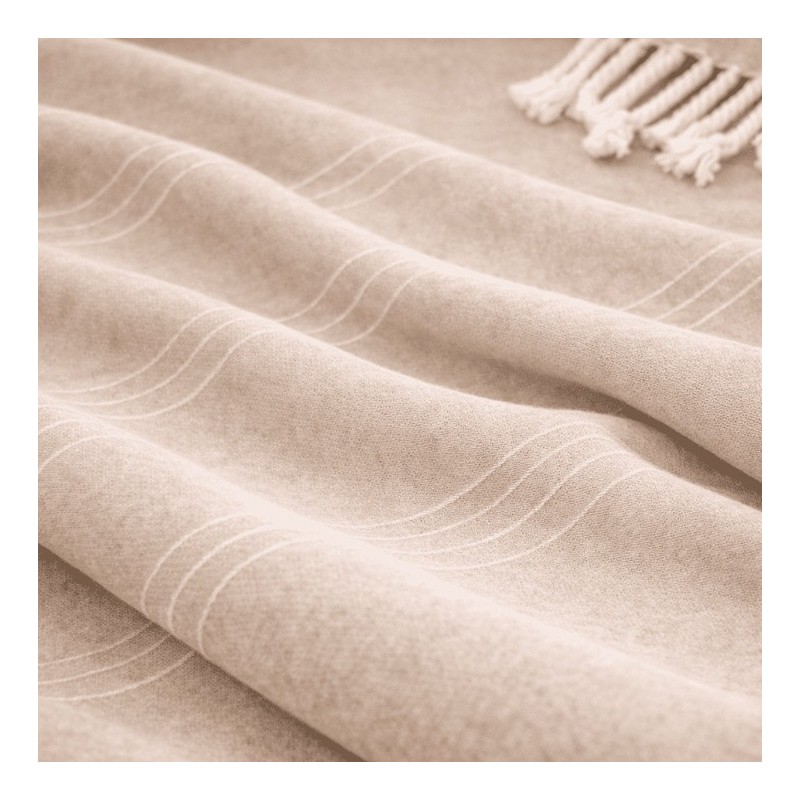 Plaid Foulard multiusos con flecos — Algodón y poliéster para sofá y cama