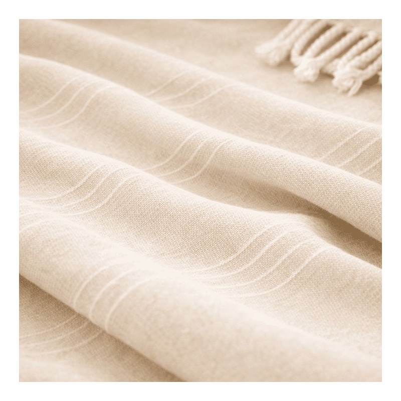 Plaid Foulard multiusos con flecos — Algodón y poliéster para sofá y cama