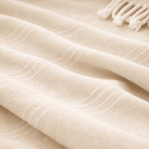 Plaid Foulard multiusos con flecos — Algodón y poliéster para sofá y cama