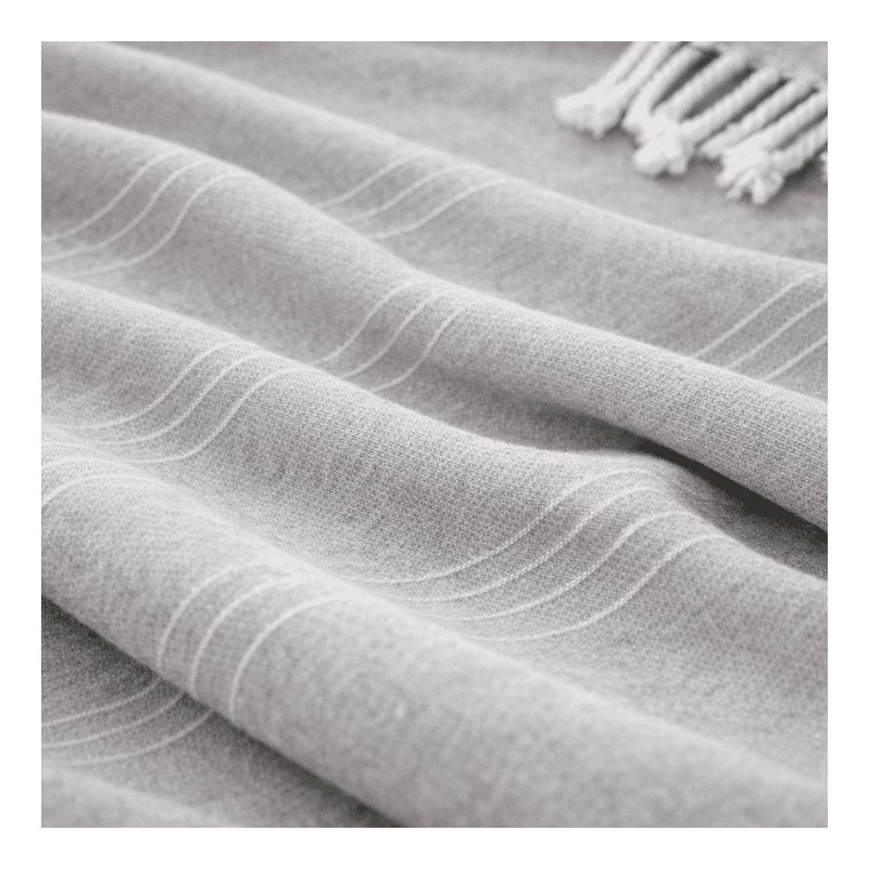 Plaid Foulard multiusos con flecos — Algodón y poliéster para sofá y cama