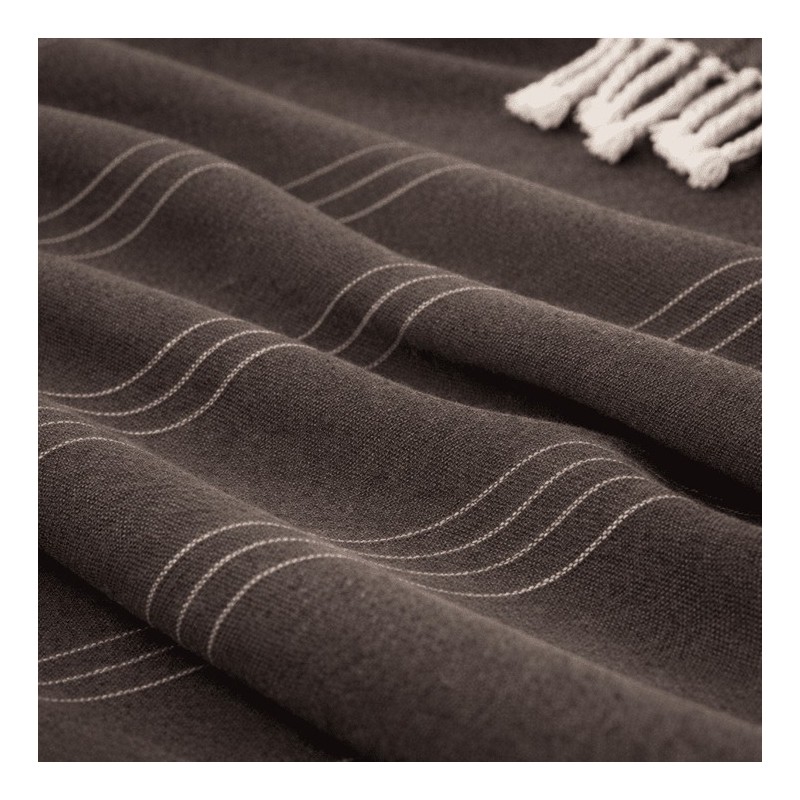 Plaid Foulard multiusos con flecos — Algodón y poliéster para sofá y cama