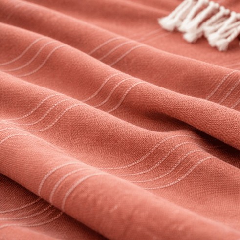 Plaid Foulard multiusos con flecos — Algodón y poliéster para sofá y cama