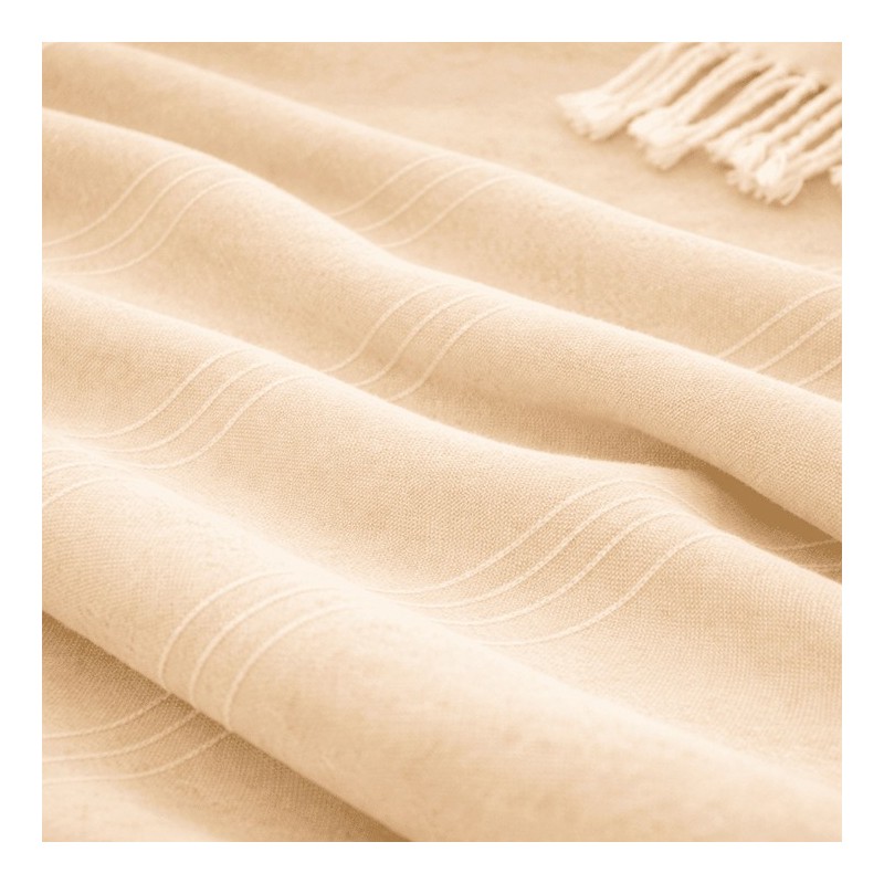 Plaid Foulard multiusos con flecos — Algodón y poliéster para sofá y cama