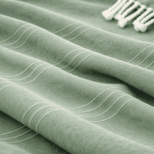 Plaid Foulard multiusos con flecos — Algodón y poliéster para sofá y cama