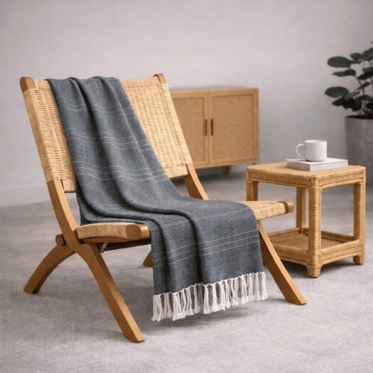 Plaid Foulard Multiusos para sofá y cama con flecos