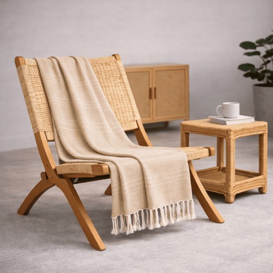 Plaid Foulard Multiusos para sofá y cama con flecos