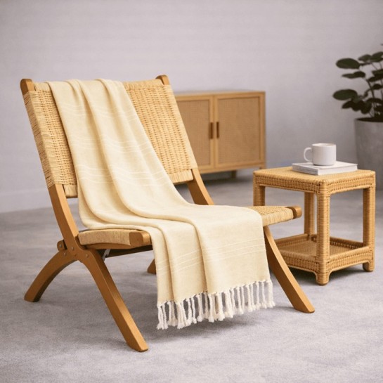 Plaid Foulard Multiusos para sofá y cama con flecos