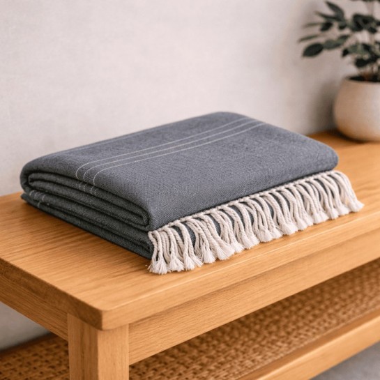 Plaid Foulard Multiusos para sofá y cama con flecos