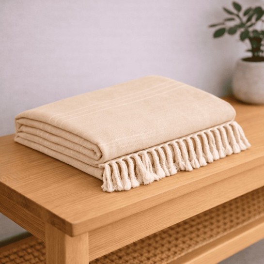 Plaid Foulard Multiusos para sofá y cama con flecos