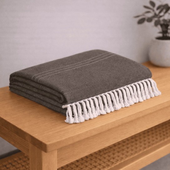 Plaid Foulard Multiusos para sofá y cama con flecos