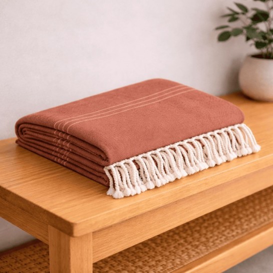 Plaid Foulard Multiusos para sofá y cama con flecos