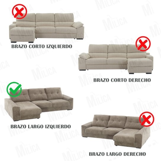 Funda para chaise longue bielástica modelo Thor