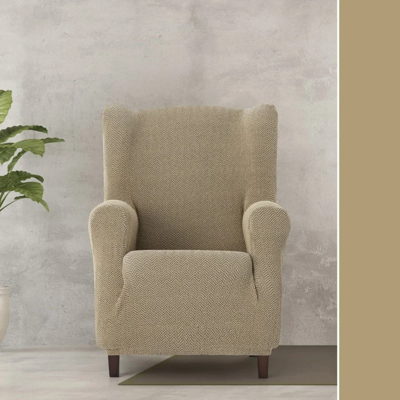 Funda Superelástica para Sillón Orejero Modelo Jaz – Elegancia Moderna con Chevron