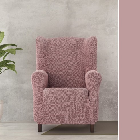 Funda Superelástica para Sillón Orejero Modelo Jaz – Elegancia Moderna con Chevron