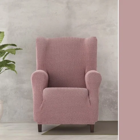 Funda Superelástica para Sillón Orejero Modelo Jaz – Elegancia Moderna con Chevron