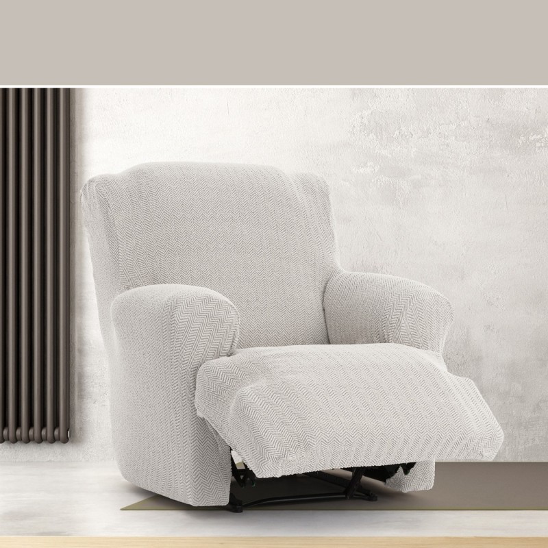 Funda Superelástica para Sillón Relax Pies Juntos Modelo Jaz – Protección con Diseño Chevron