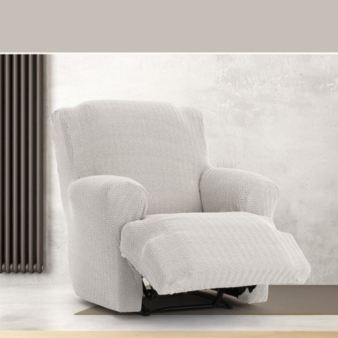Funda Superelástica para Sillón Relax Pies Juntos Modelo Jaz – Protección con Diseño Chevron
