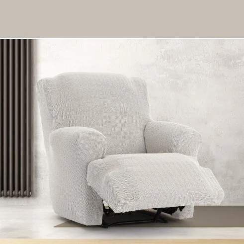 Funda Superelástica para Sillón Relax Pies Juntos Modelo Jaz – Protección con Diseño Chevron