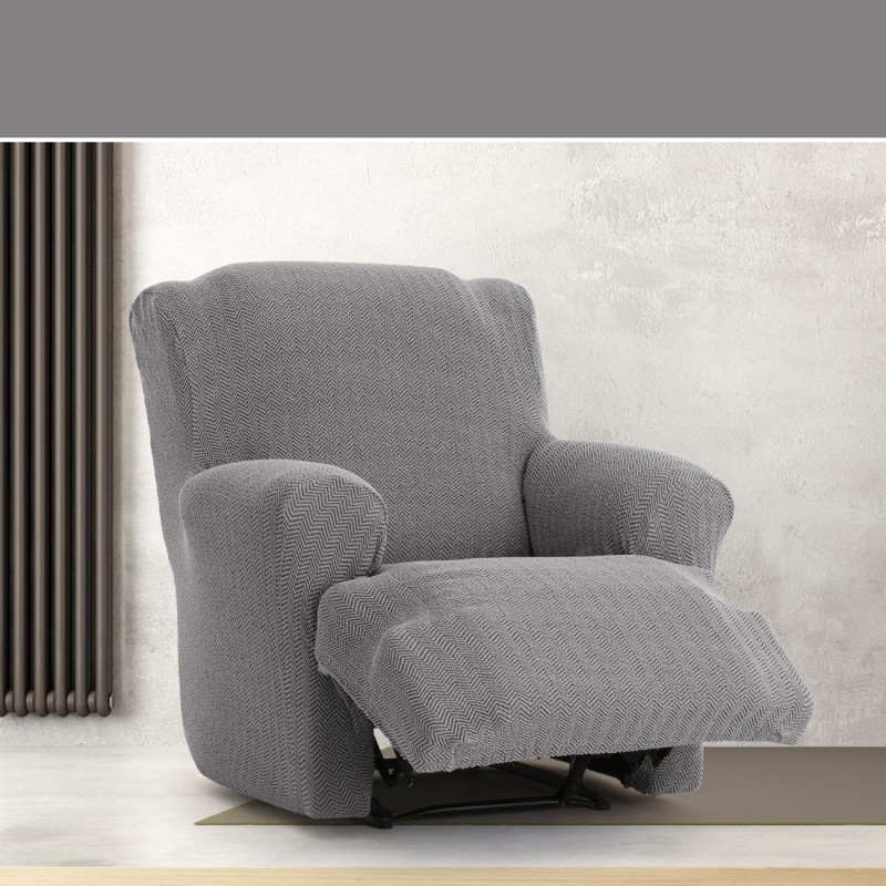 Funda Superelástica para Sillón Relax Pies Juntos Modelo Jaz – Protección con Diseño Chevron
