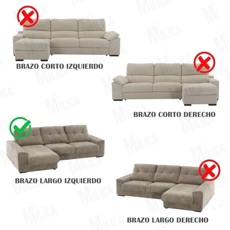 Funda para chaise longue superelástica modelo Jaz Funda para chaise longue superelástica modelo Jaz