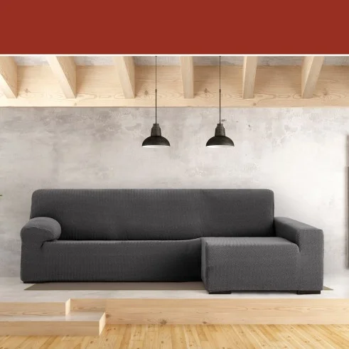 Funda Superelástica para Chaise Longue Modelo Jaz – Cobertura Chevron y Comodidad