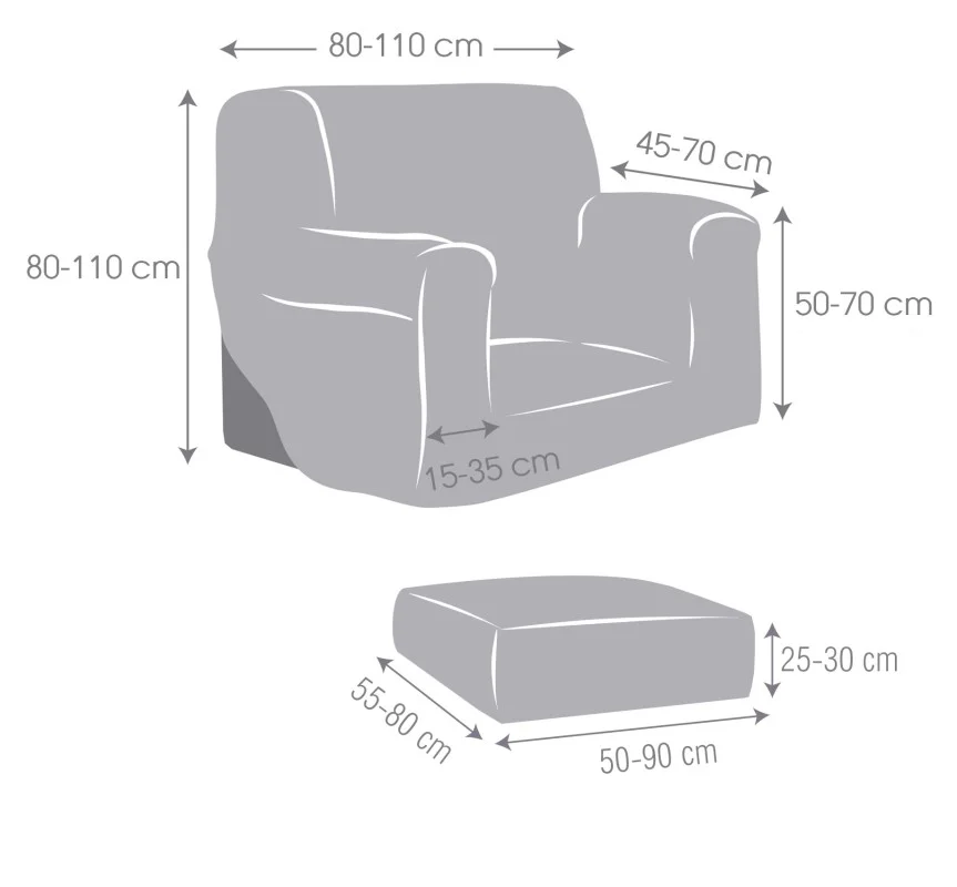 Funda bielástica 2 piezas para sofá modelo Dorian Funda bielástica 2 piezas para sofá modelo Dorian