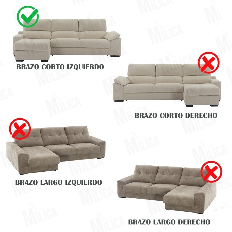 Funda para chaise longue bielástica modelo Cora – Elegancia y Adaptabilidad