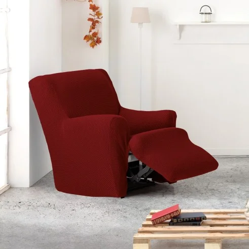Funda bielástica para sillón relax pies juntos Cora | Cobertura total con diseño elegante