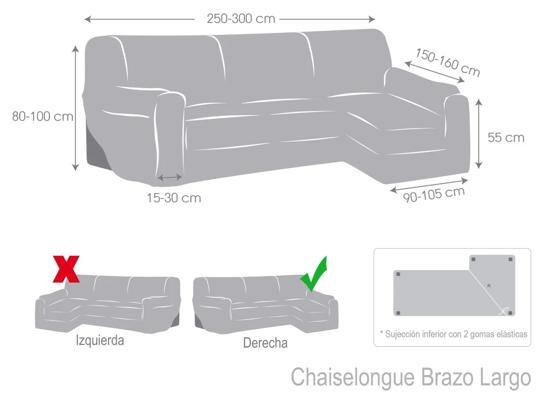 Funda elástica para chaise longue modelo Arion Funda elástica para chaise longue modelo Arion