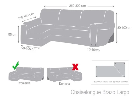 Funda elástica para chaise longue modelo Iria