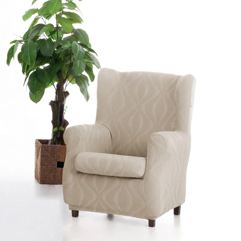 Funda elástica para sillón orejero Iria | Estilo renovado con textura moderna Funda elástica para sillón orejero Iria | Estilo renovado con textura moderna