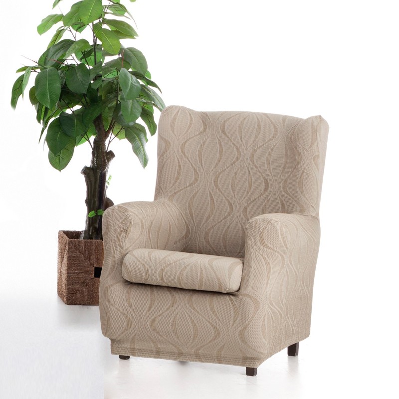Funda elástica para sillón orejero Iria | Estilo renovado con textura moderna Funda elástica para sillón orejero Iria | Estilo renovado con textura moderna