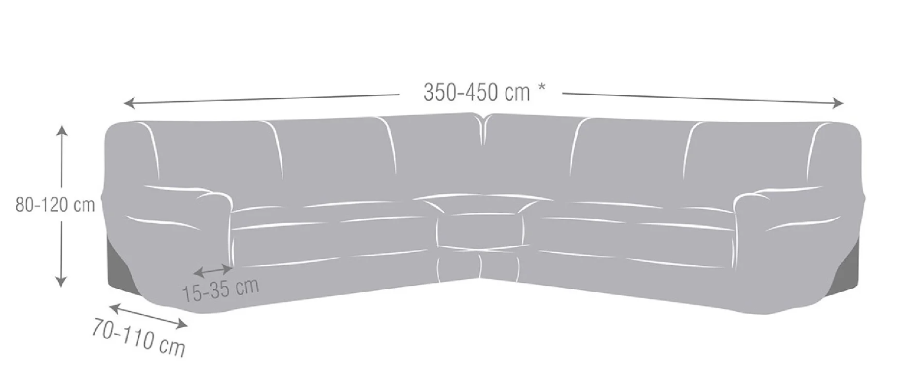 tamanho normal sofá de canto